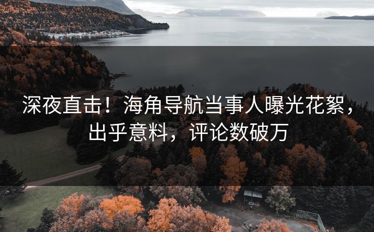 深夜直击！海角导航当事人曝光花絮，出乎意料，评论数破万