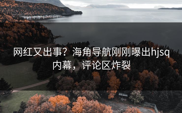 网红又出事？海角导航刚刚曝出hjsq内幕，评论区炸裂