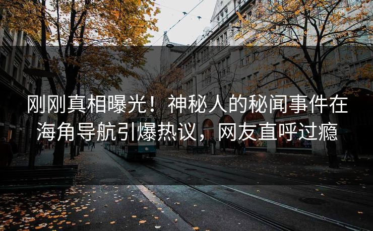 刚刚真相曝光！神秘人的秘闻事件在海角导航引爆热议，网友直呼过瘾